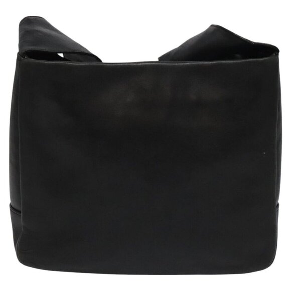 Salvatore Ferragamo Shoulder Bag Leather Black Gold Auth hk2043 - Picture 2 of 13